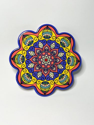 Mandala dekoráció, alátét Sárga 